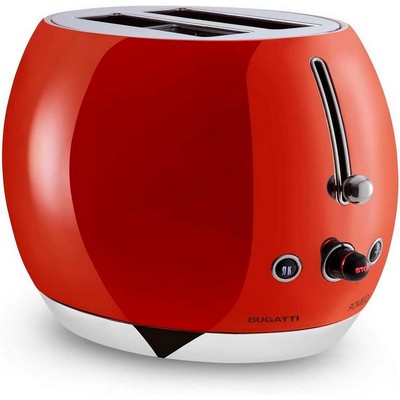 BUGATTI-Romeo-Toaster, 7 Toasting Levels, 4 Functions-Tongs not included-870-1035W-Red